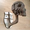 Skull wall mount helmet hanger, view 1