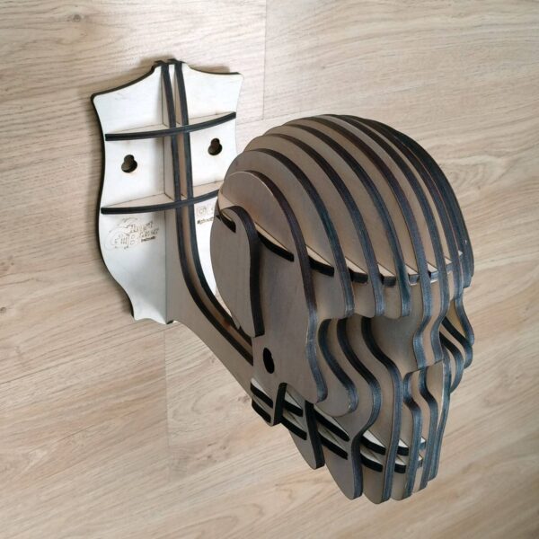 Skull wall mount helmet hanger, view 5