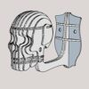 Skull wall mount helmet hanger, view 6