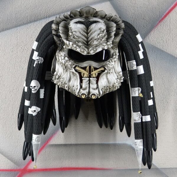 Predator motorcycle helmet, grey full color, standard dreads - view 2