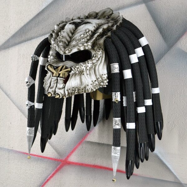Predator motorcycle helmet, grey full color, standard dreads - view 3