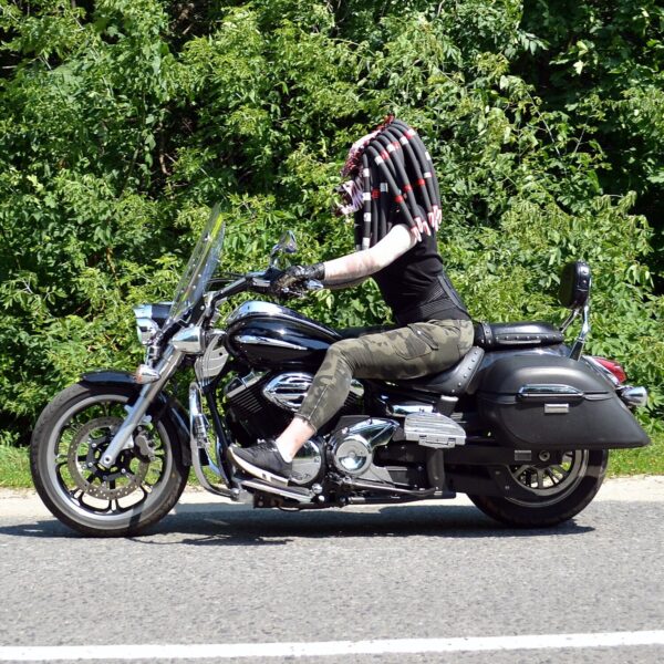 Predator motorcycle helmet, red color, standard dreads - view 6
