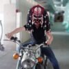 Predator motorcycle helmet, red color, standard dreads - view 7