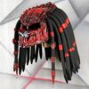 Predator mask motorcycle helmet, red color with red dreads - view 3