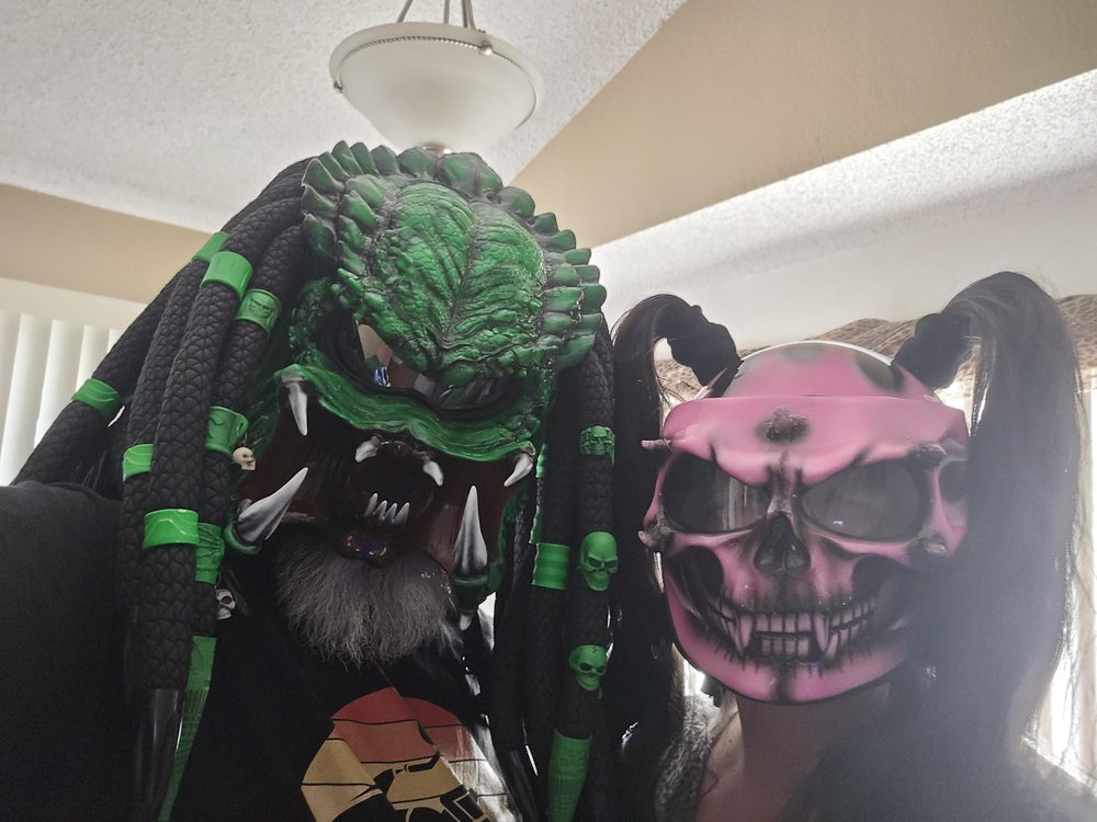 Customer photo of Predator Kawasaki green motorcycle helmet