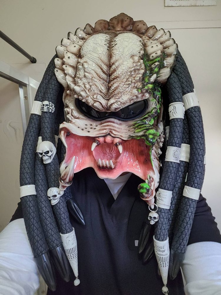 Customer photo of Predator after battle motorcycle helmet